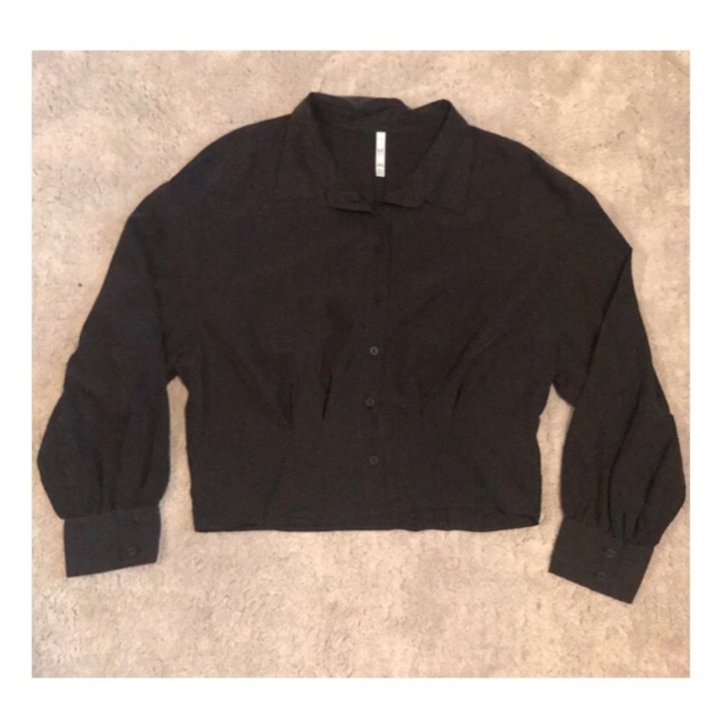 Zara Button Down Blouse Crop Top (M)